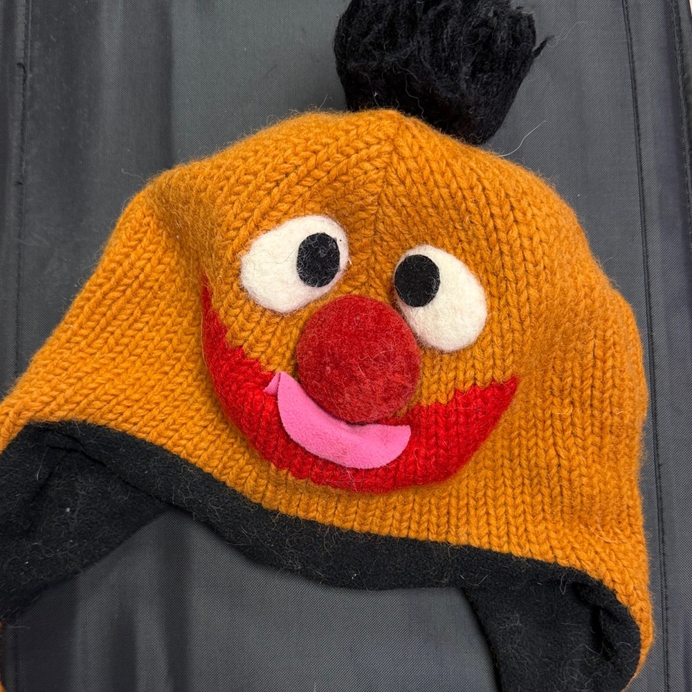 Kids Orange Character Knit Hat